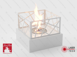 Настольный биокамин Lux Fire &amp;quot;Пикник&amp;quot; S (белый)